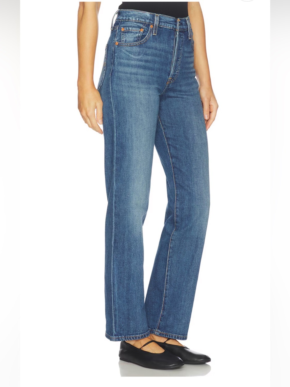 LEVI’S Ribcage Straight Jeans size 27 Rigid Denim High Rise - Picture 2 of 11